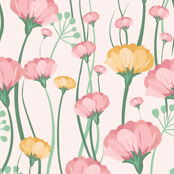 Pastel Pink Abstract Floral Fabric Print Sample 568x568