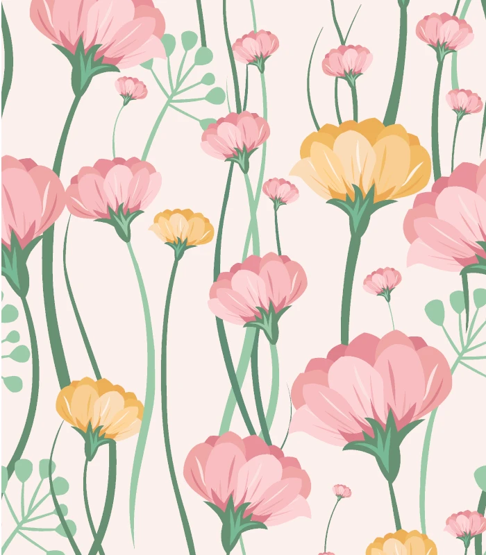 Pastel Pink Abstract Floral Fabric Print 700x800